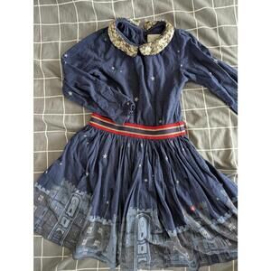 Boden sequin collar city scene skater party dress